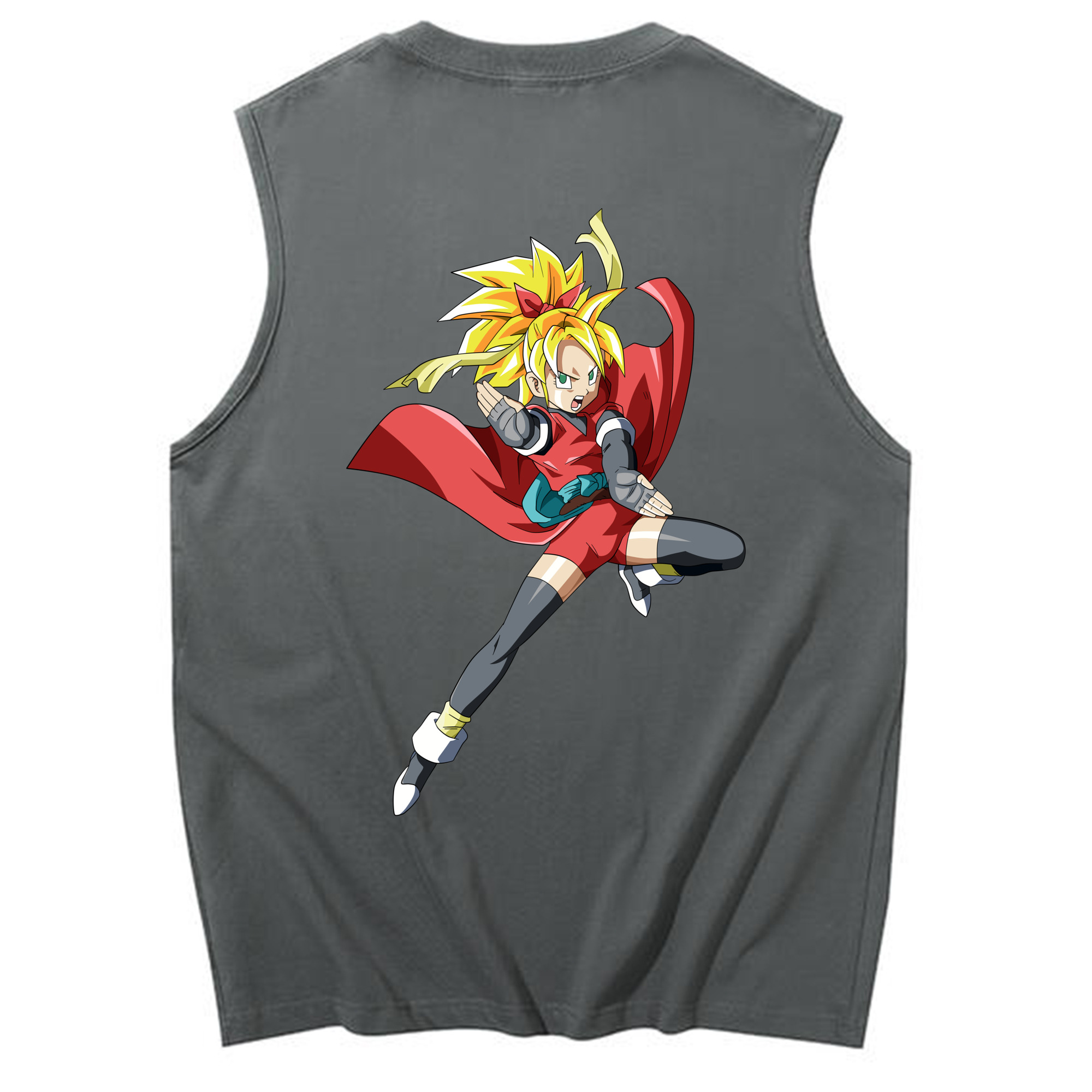 （画像用） ドラゴンボール カリフラ DRAGON BALL Caulifla コットン100％タンクトップ（背面プリント）